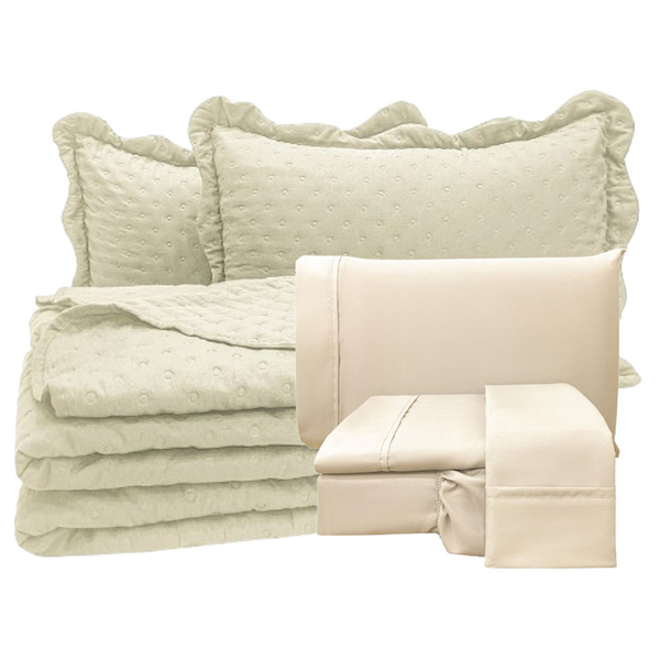 Coordenado Cobre Leito King E Lençol Diplomata 7 Peças - Palh