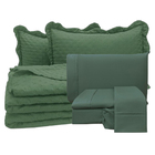 Coordenado Cobre Leito King E Lençol Diplomata 7 Peças - Verd