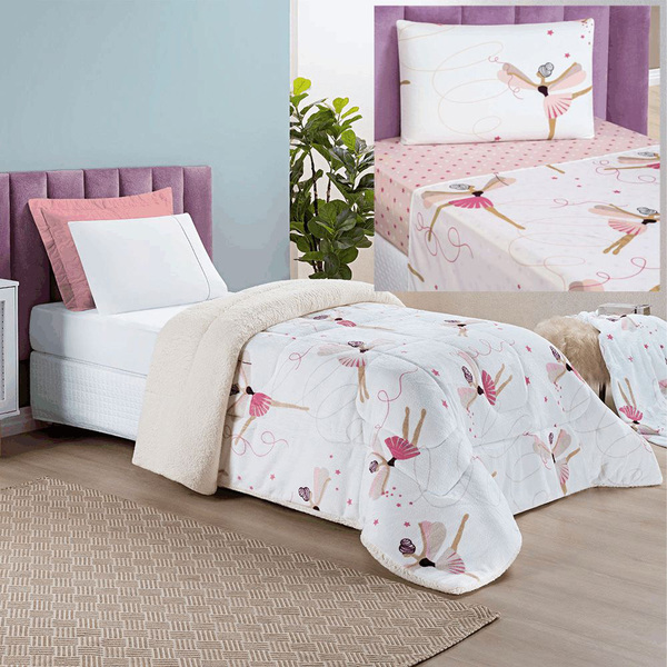 Coordenado Edredom E Lençol Diverkids Solteiro 4 Peças - Bail