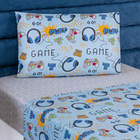 Coordenado Edredom E Lençol Diverkids Solteiro 4 Peças - Game