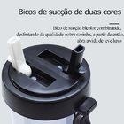 Copo 2 Em 1 Bebida Quente  Frio De 2 Canudo Duplo Compartimen