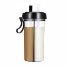 Copo 2 Em 1 Bebida Quente  Frio De 2 Canudo Duplo Compartimen