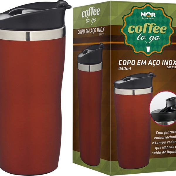 Copo Aço Inox 450ml Coffee To Go Cores Diversas Mor | Leroy Merlin