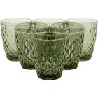 Copo Água 10x8x8cm 270ml Vidro Verde 6pç
