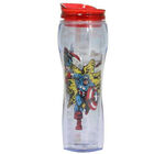 Copo Alto Com Canudo Marvel Comics 400 Ml