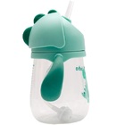 Copo C/ Alça Transição Canudo Silicone E Valvula Dino Verde B