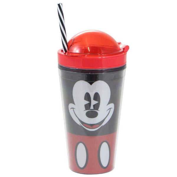 Copo Canudo 2 Em 1 Mickey Faces 500 Ml Copo Canudo 500ml 2 Em