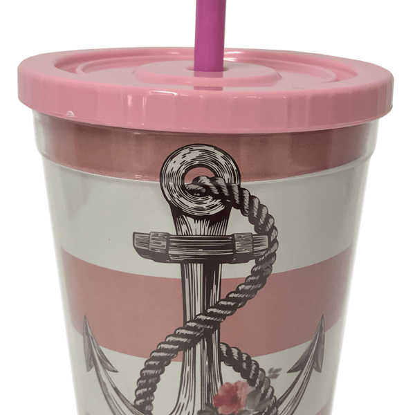 Copo Canudo 500 Ml Duas Camadas - Ancoras Sonhe