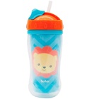 Copo Canudo Infantil Parede Dupla Animal Fun 320 Ml Buba - Le