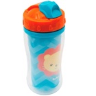 Copo Canudo Infantil Parede Dupla Animal Fun 320 Ml Buba - Le