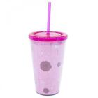 Copo Canudo Rosa Caveira: Fs