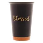 Copo Cerâmica Blessed Preto Matt/laranja 400ml