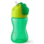 Copo Com Canudo 300ml Curvado Dinossauro Verde Phlips Avent S