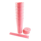 Copo Com Canudo Rosa Claro 1 Litro