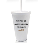 Copo Com Tampa E Canudo Branco Frente Verso  Dia Dos Namorado