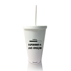 Copo Com Tampa E Canudo Branco Personalizado