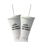 Copo Com Tampa E Canudo Branco Personalizado