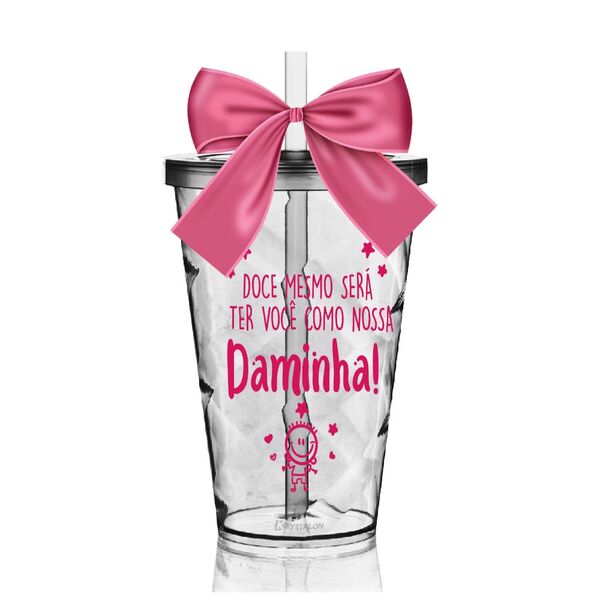 Copo Convite Com Laço Personalizado Para Daminha