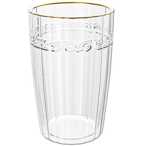 Copo De Cristal Transparente Fio De Ouro Imperial 370ml 1 Peç