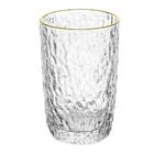 Copo De Cristal Transparente Fio De Ouro Martelado Petra 330m