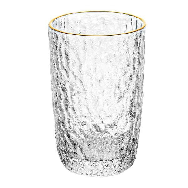 Copo De Cristal Transparente Fio De Ouro Martelado Petra 330m