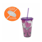 Copo De Plástico Com Canudo Sxys-2102 Roxo