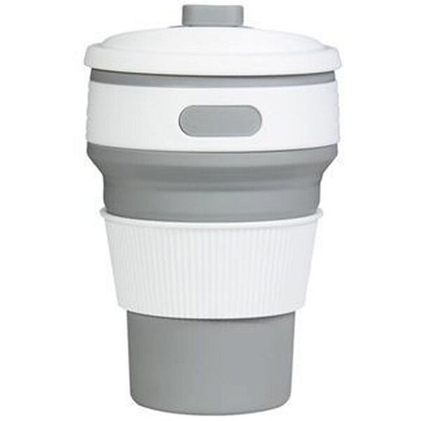 Copo De Silicone Retrátil Portátil Cinza
