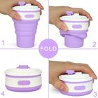 Copo De Silicone Retrátil Reutilizável C/ Tampa Roxo Cbrn12534