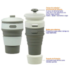 Copo De Silicone Retrátil Reutilizável C/tampa Laranja Cbrn20