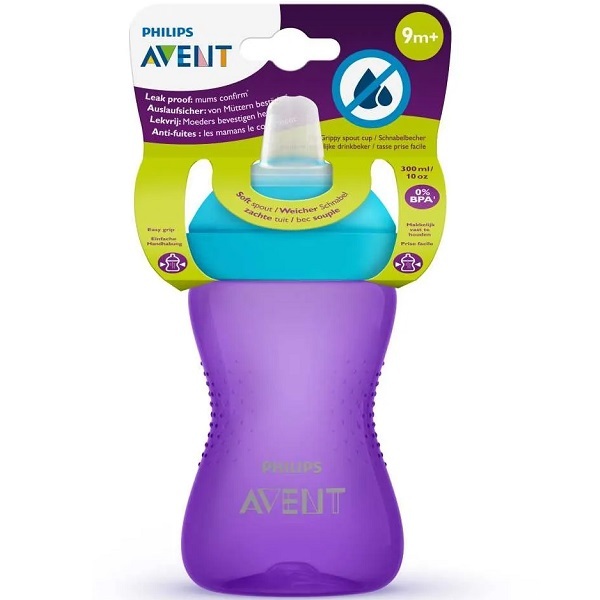 Copo De Transiçao Bico Macio My Grippy Roxo/azul 300ml Philip