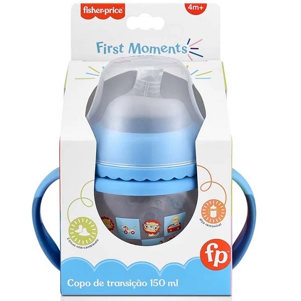 Copo De Transiçao Fisher Price First Moments 150ml Azul Multi