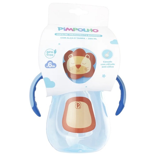 Copo De Treinamento Bichinho C/alca E Tampa 280ml Pimpolho -