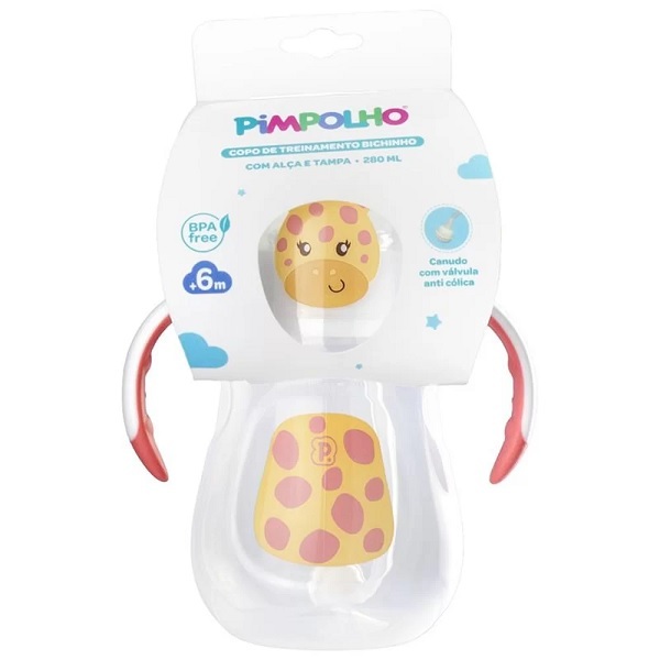 Copo De Treinamento Bichinho C/alca E Tampa 280ml Pimpolho -