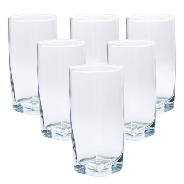 Copo De Vidro Base Quadrada 280ml 6 Peças