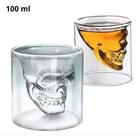 Copo De Vidro Duplo Formato Caveira 100ml - 2 Unidades