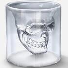 Copo De Vidro Duplo Formato Caveira 100ml - 2 Unidades