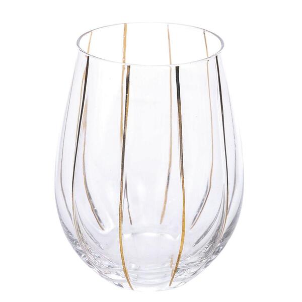 Copo De Vidro Listras Cri 540ml 12x9x9cm 1115019 Hubme