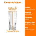 Copo De Vidro Transparente Lapidado 270ml 1 Peça - Casambiente