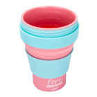 Copo Dobravel Retratil 375ml - Azul E Rosa