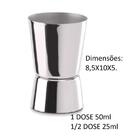 Copo Dosador Duplo 50 E 25 Ml Aço Inox Forma 0078
