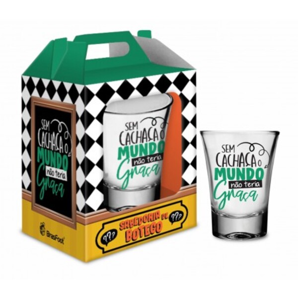 Copo Dose Sem Cachaça O Mundo Não Tem Graça 60ml Brasfoot
