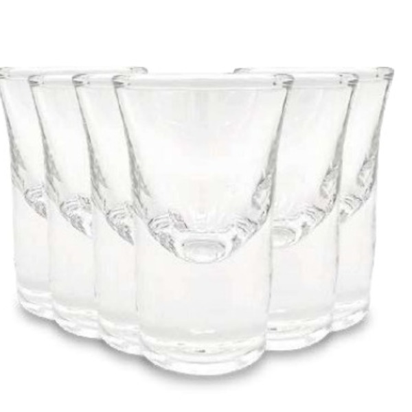 Copo Dose Shot Vidro 35ml Bebidas Detalhe Fundo 6 Peças