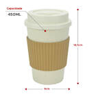 Copo Fibra Bambu Com Mexedor Bege 450ml