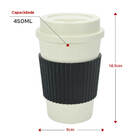 Copo Fibra Bambu Com Mexedor Preto 450ml
