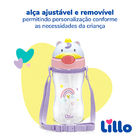 Copo Infantil Tritan Com Alça E Canudo Unicórnio 400ml Lillo