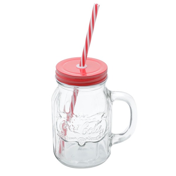 Copo Jarra Vidro Canudo Coca-cola 450ml - Urban - Transparent