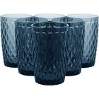 Copo Long Drink 12x8x8cm 370ml Vidro Azul 6pç