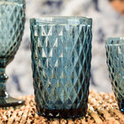 Copo Long Drink 12x8x8cm 370ml Vidro Azul 6pç