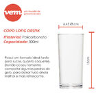 Copo Long Drink 300ml Natural Em Policarbonato Linha Salut Vem