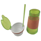 Copo Mágico 2 Em 1 Antivazamento 2 Und Canudo Sucos Compartim